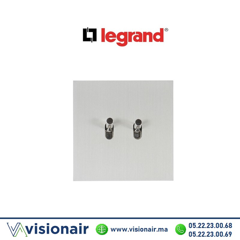 [LEG67502] Legrand art d'Arnould double va-et-vient acier satin 67502