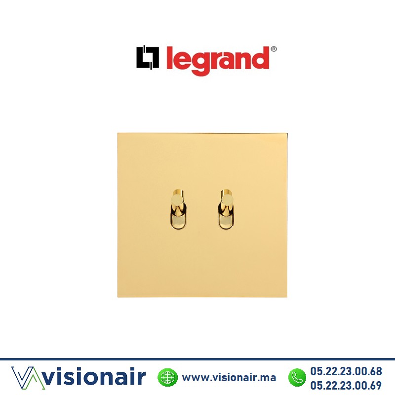 [LEG67702] Legrand art d'Arnould double va-et-vient Or miroir 67702