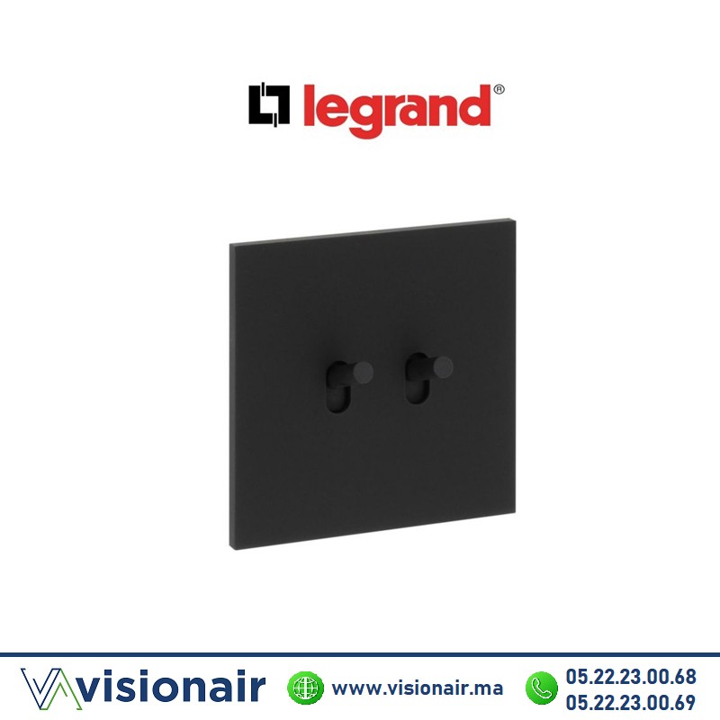 [LEG67802] Legrand art d'Arnould double va-et-vient noir mat 67802