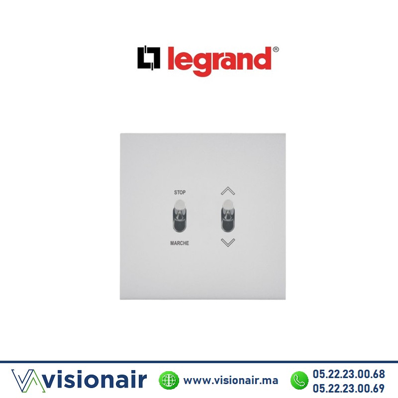 [LEG67520] Legrand art d'Arnould commande de volets roulants à position fixe acier satin 67520