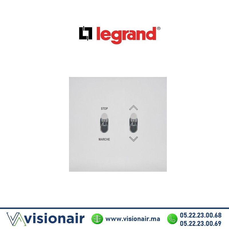 [LEG67620] Legrand art d'Arnould commande de volets roulants à position fixe acier miroir 67620