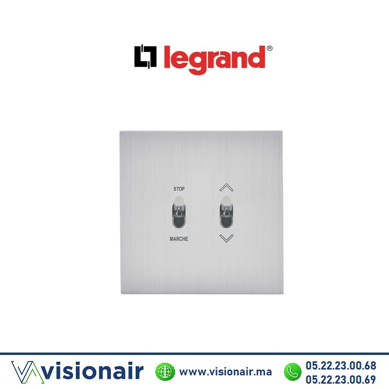 [LEG67420] Legrand art d'Arnould commande de volets roulants à position fixe acier brossé 67420