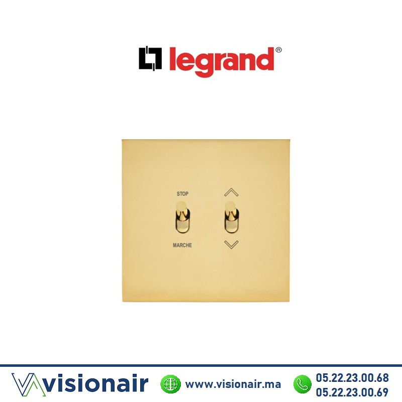 [LEG67720] Legrand art d'Arnould commande de volets roulants à position fixe Or miroir 67720