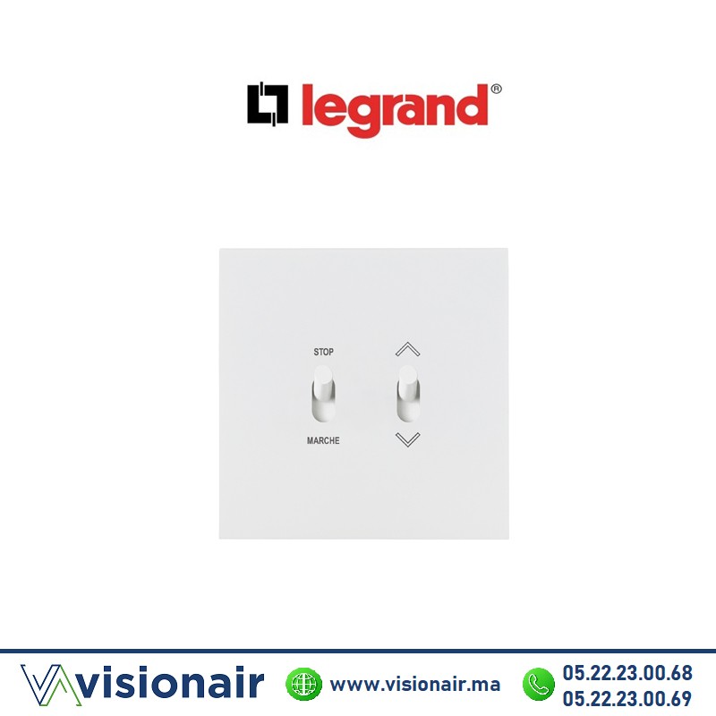 [LEG67920] Legrand art d'Arnould commande de volets roulants à position fixe blanc satin 67920