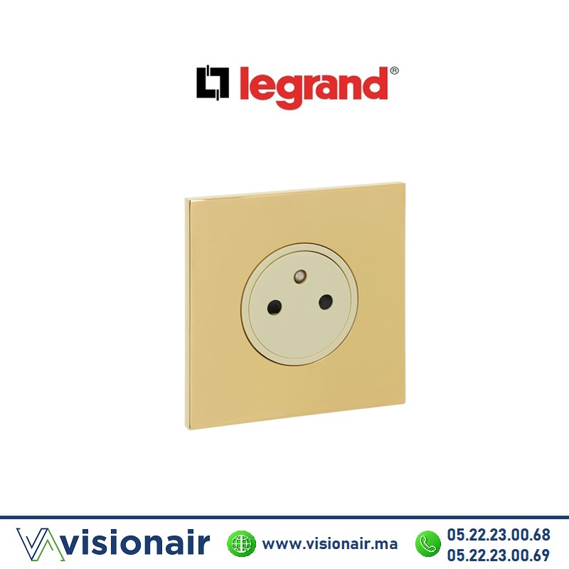 [LEG67731] Legrand art d'Arnould prise 2P+T Surface 16A 250V Or miroir 67731