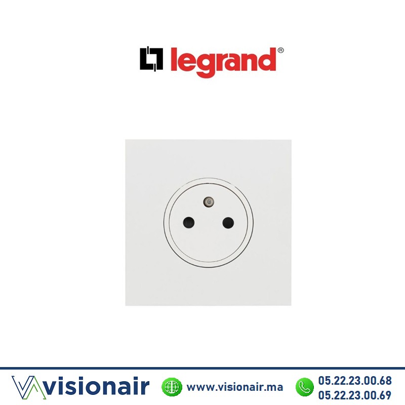 [LEG67931] Legrand art d'Arnould prise 2P+T Surface 16A 250V blanc satin 67931