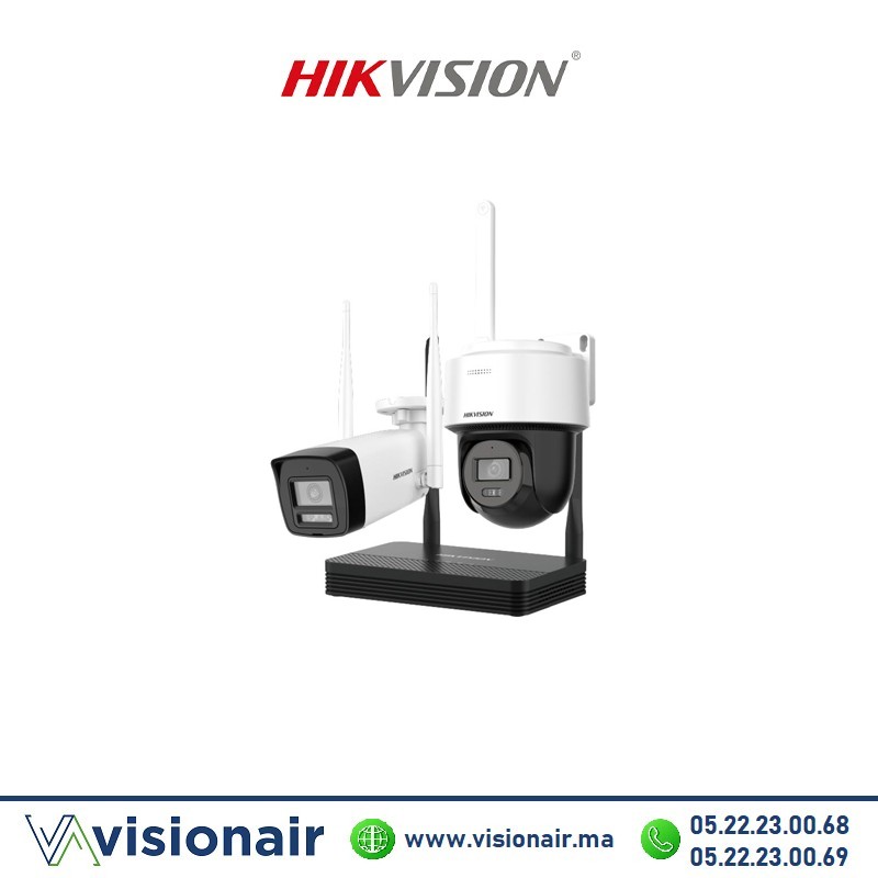 [NKS424W03H] Kit WI-FI Hikvision IP 4MP NVR+ 1 Bullet + 1 PT Dôme NKS424W03H