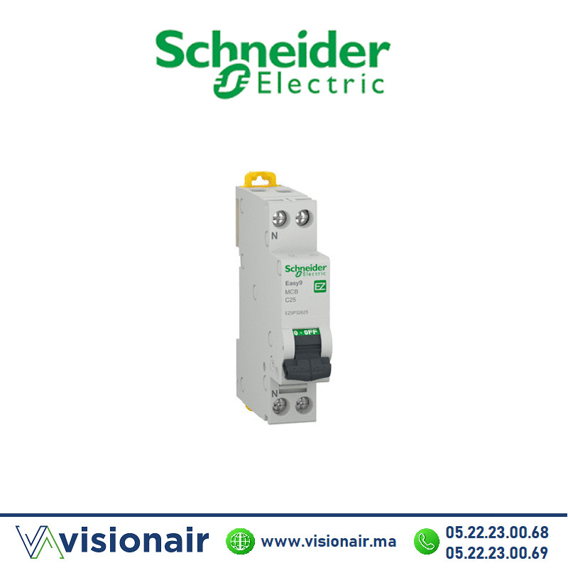 [EZ9P32610] Disjoncteur SCHNEIDER EASY9 1P+N 10A EZ9P32610