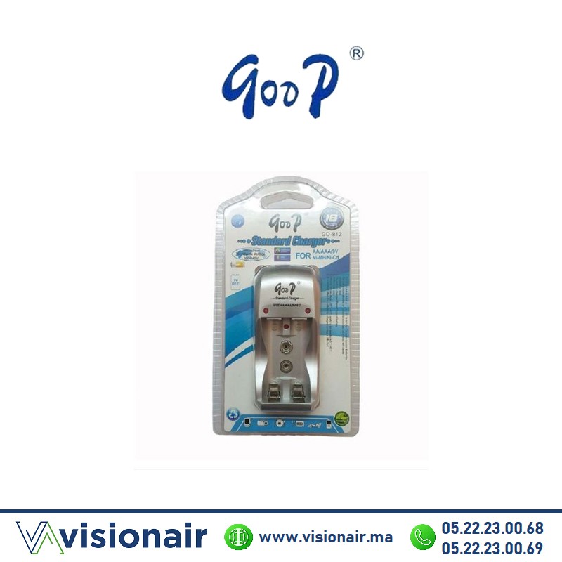 [GD-812] Chargeur Goop 2 Piles (AAA, AA, 9V) GD-812