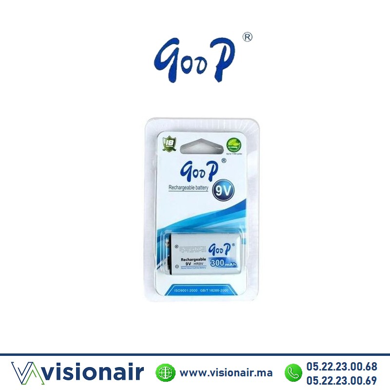 [GOOP9V] Pile Goop rechargeable 9V 300mah GOOP9V