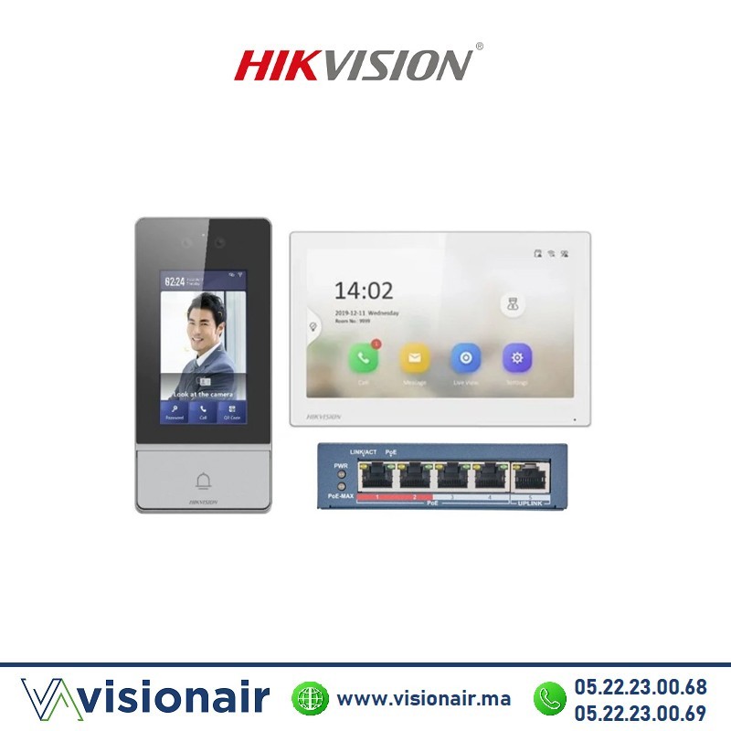 [DS-KIS902-S] KIT vidéophone IP HIKVISION avec switch POE DS-KIS902-S