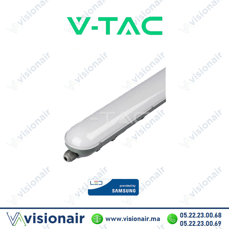 [VT1248-SKU6201] Réglette étanche V-TAC 36W 120cm 6000°K IP65 VT1248-SKU6201