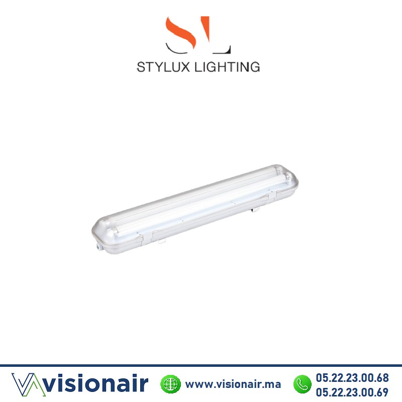 [STY120V] Réglette étanche Stylux 2x120cm IP65 (vide)