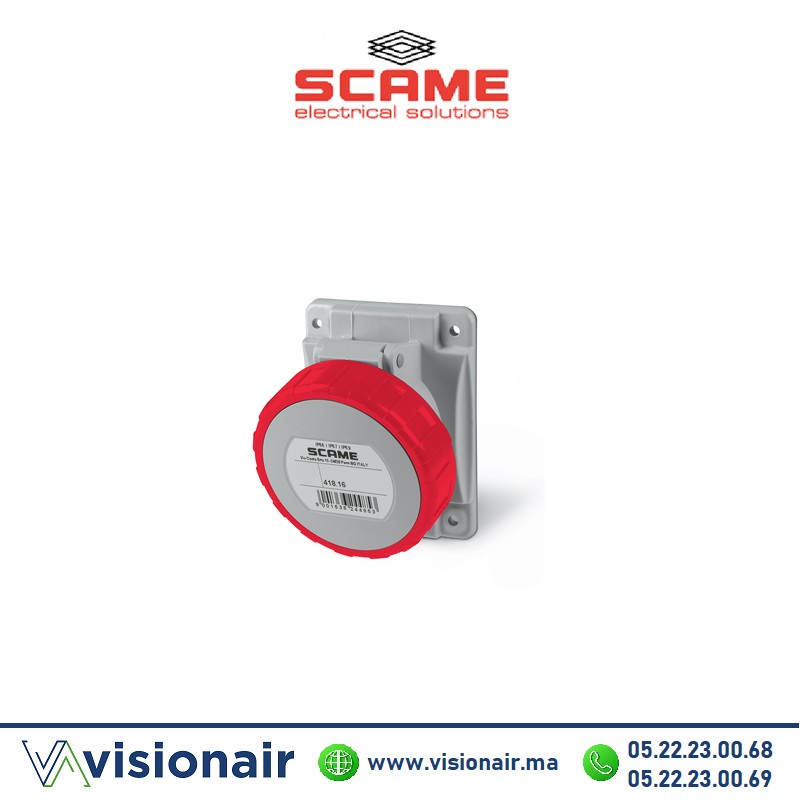 [418.1667] Prise A encastré SCAME 3P+N+T 16A 346-415V IP66/IP67/IP69