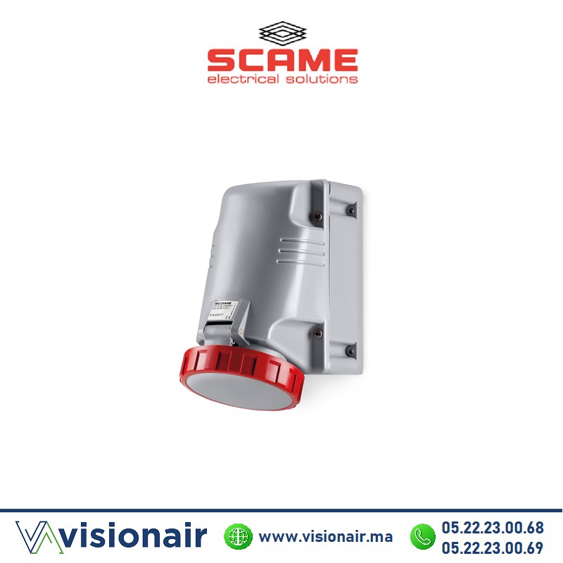 [518.6357T] Prise surface SCAME 3P+N+T 63A 346-415V IP66/IP67/IP69