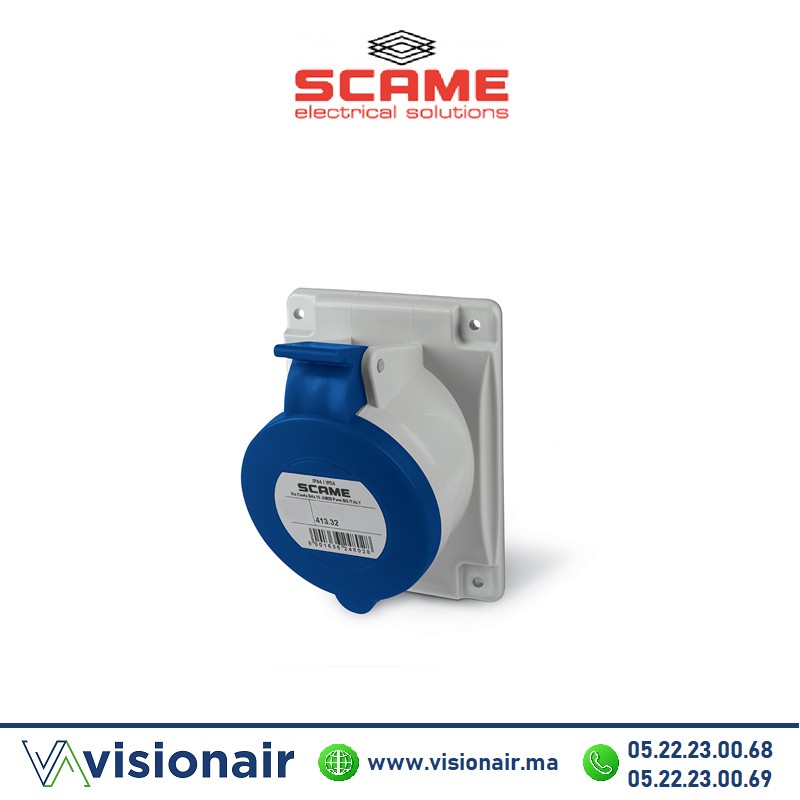 [413.3263] Prise A encastrer SCAME 2P+T 32A 200-250V IP44/IP54