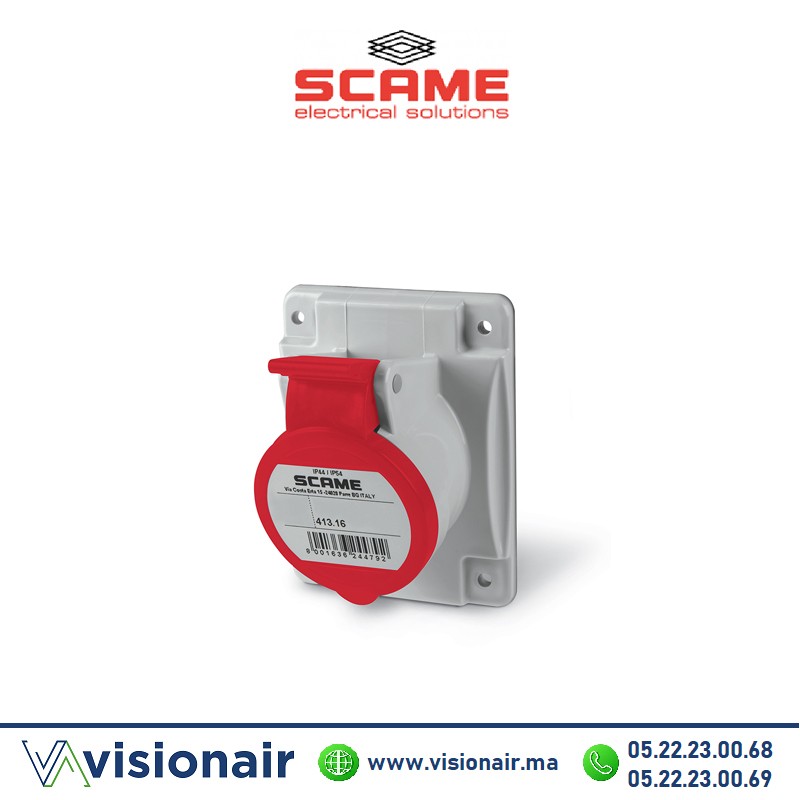 [413.1666] Prise A encastrer SCAME 3P+T 16A 380-415V IP44/IP54