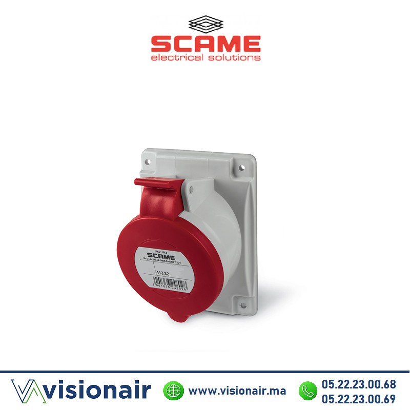 [413.3266] Prise A encastrer SCAME 3P+T 32A 380-415V IP44/IP54
