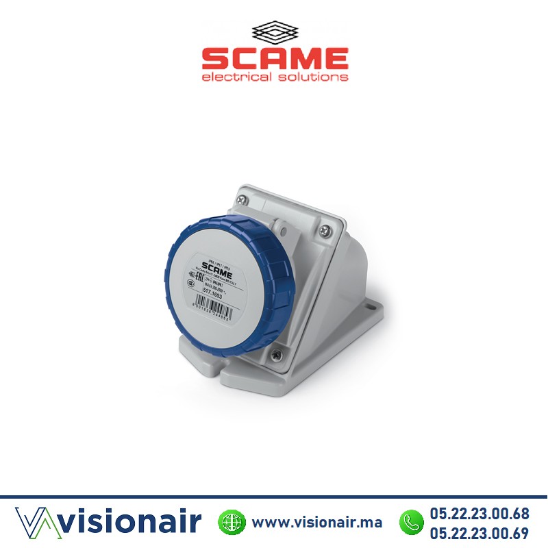 [517.1653] Prise surface SCAME 2P+T 16A 200-250V IP66/IP67/IP69