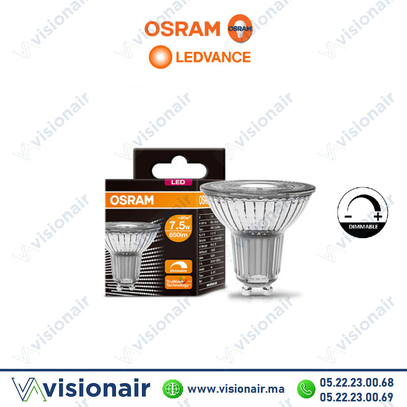 [LEDV4058075588059] Lampe LED GU10 dimmable Ledvance 7.5W 2700°K