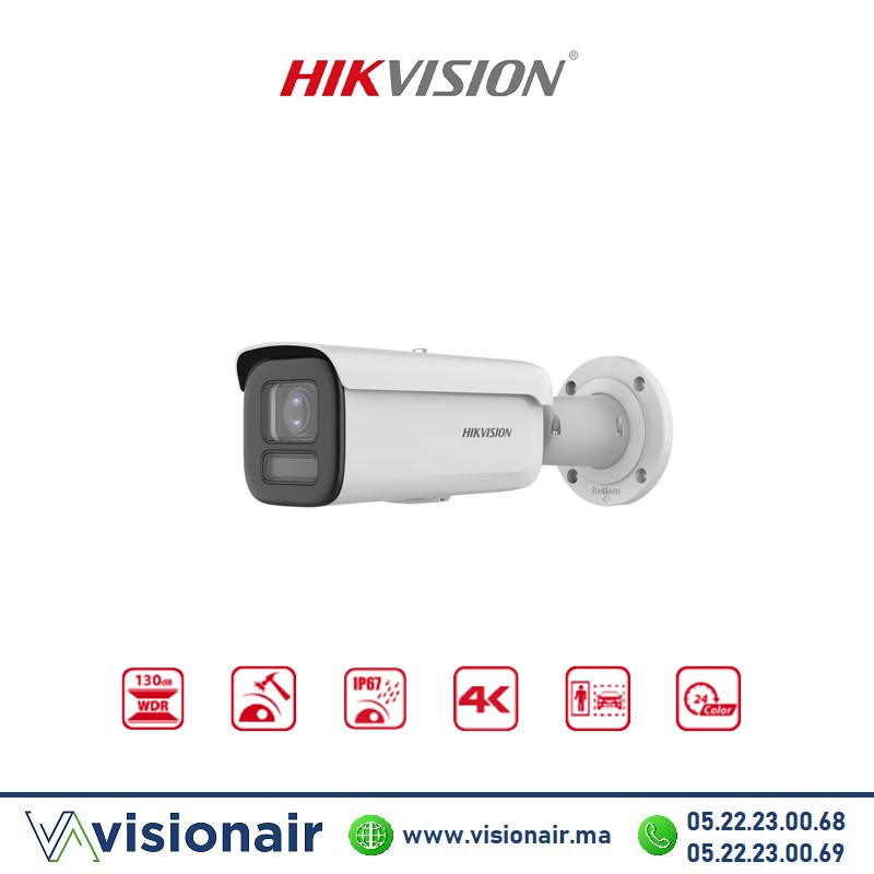 [DS-2CD2T43G2-4LI2U] Caméra IP Hikvision Bullet 4MP smart hybride light AcuSense audio micro DS-2CD2T43G2-4LI2U