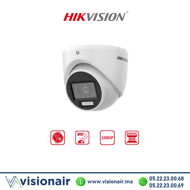 [DS-2CE76D0T-EXLMF] Caméra HIKVISION Turret 2MP Smart Hybrid DS-2CE76D0T-EXLMF