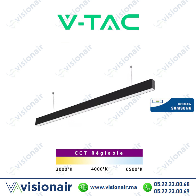 [VT-45040-SKU97459] Suspension LED V-TAC noir 120cm 40W CCT SKU97459