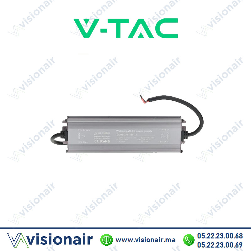 [VT-SKU97506] Alimentation stabilisée V-TAC 12V 60W 5A IP68 SKU97506