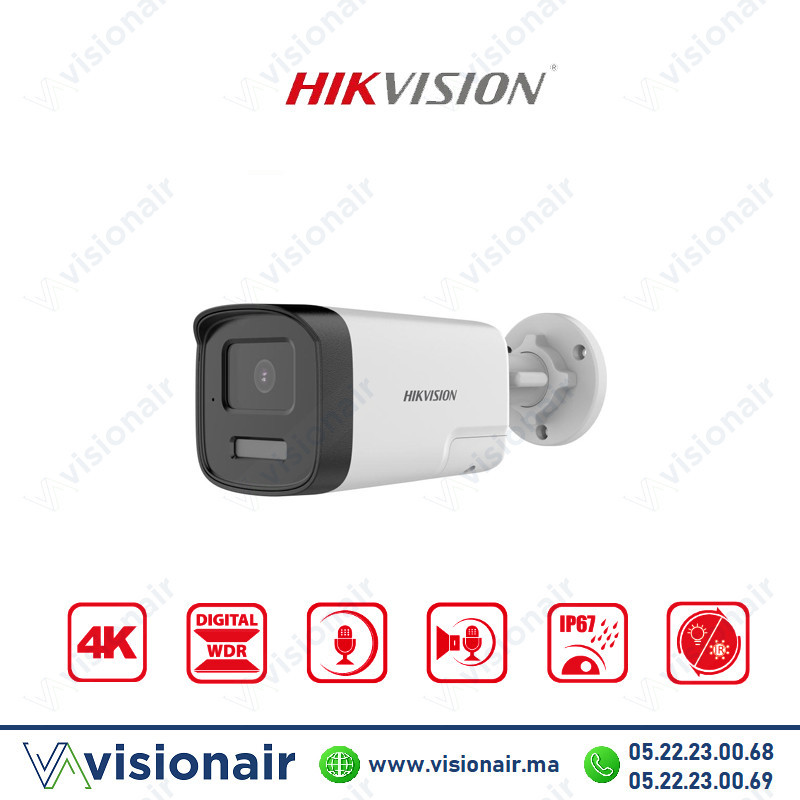 [DS-2CE17U0T-LTS] Caméra Hikvision Bullet 4K 8MP AcuSense DS-2CE17U0T-LTS