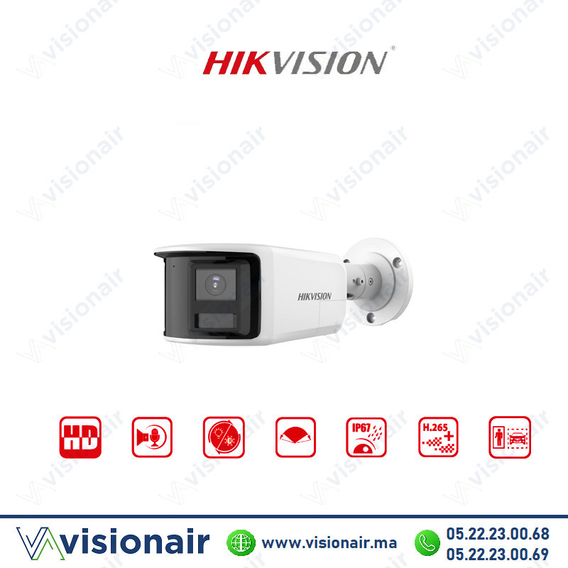 [DS-2CD2T83G2P-LISU/S] Caméra IP Hikvision 8MP AcuSense bullet fixe panoramique DS-2CD2T83G2P-LISU/S