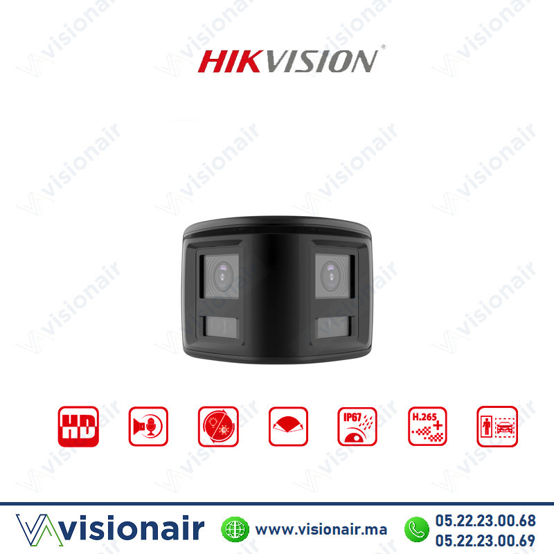 Caméra IP Hikvision 8MP AcuSense bullet fixe panoramique DS-2CD2T83G2P-LISU/S Casablanca Maroc