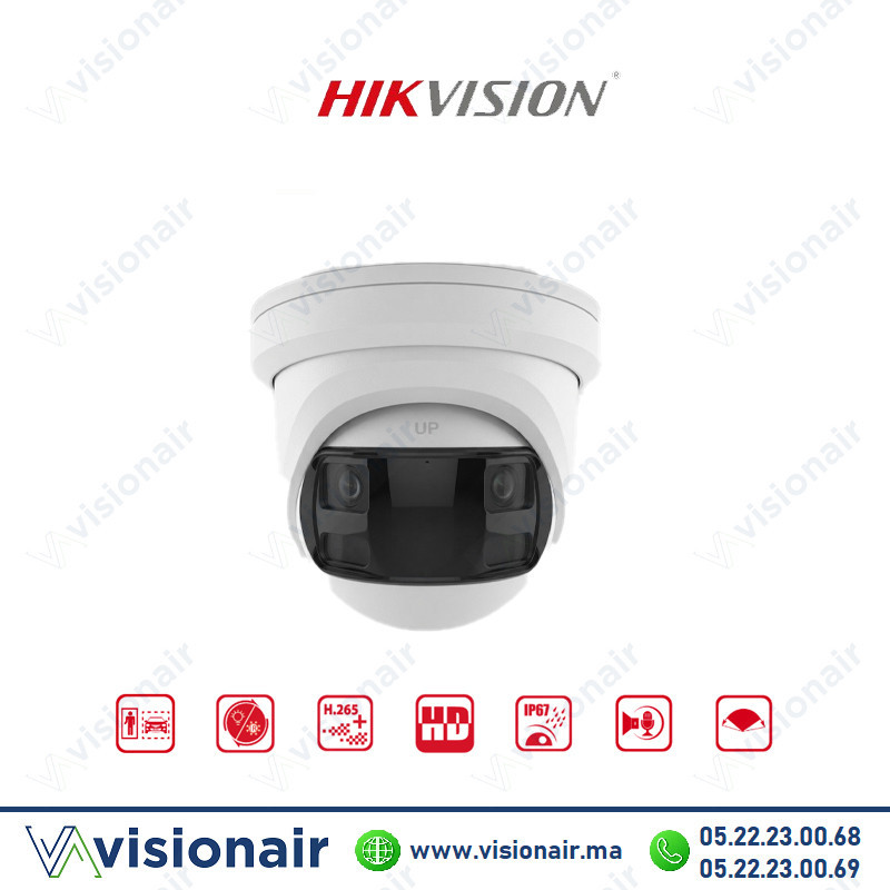 [DS-2CD2383G2P-LISU/S] Caméra IP Hikvision 8MP AcuSense dôme fixe panoramique DS-2CD2383G2P-LISU/S