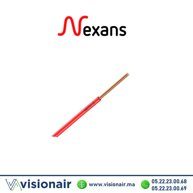 [NEXH07VU6R] Fil rigide NEXANS 6mm² Rouge U500V (H07V-U/R)