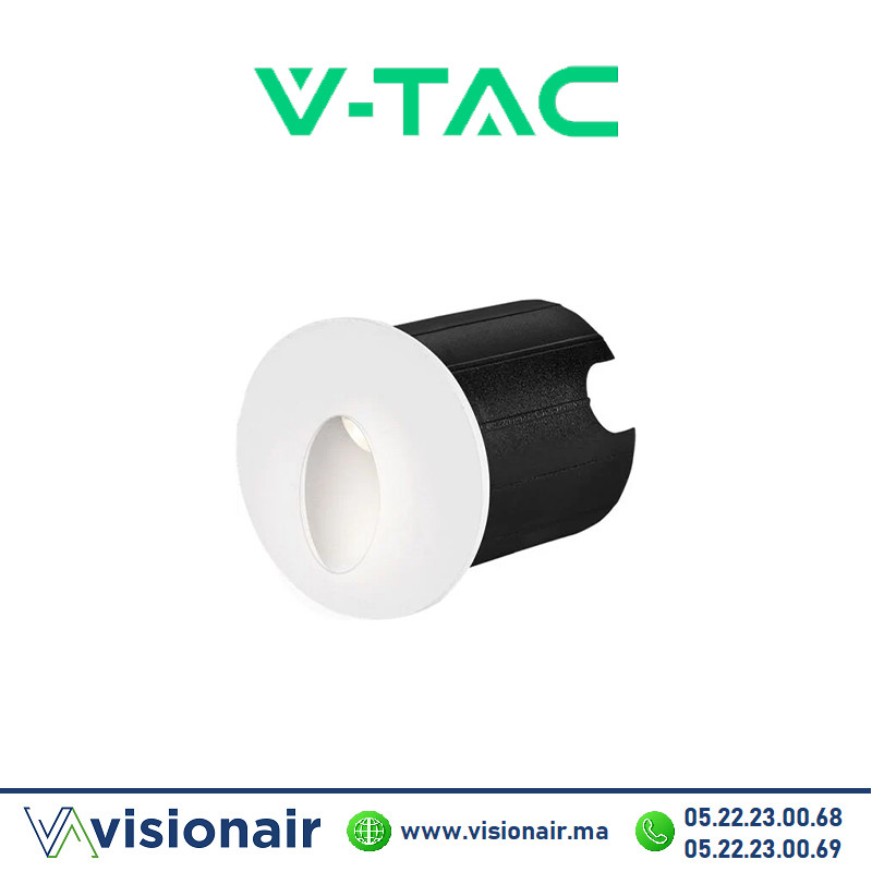 [FUMLORENZA150G] Balisage V-TAC rond 2W 4.8x6.15cm 3000°K blanc SKU93522