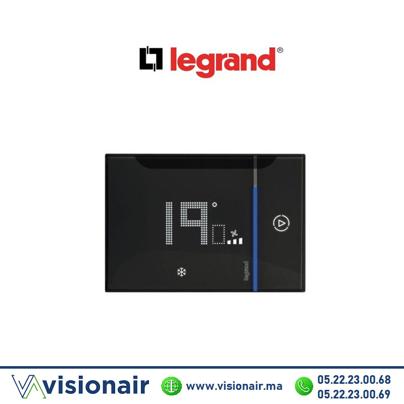 [LEG049044] Thermostat connecté Legrand pour climatisation encastré noir 049044