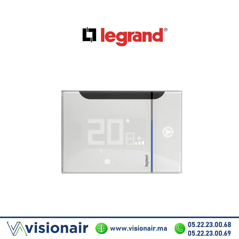 [LEG049045] Thermostat connecté Legrand pour climatisation apparent blanc 049045