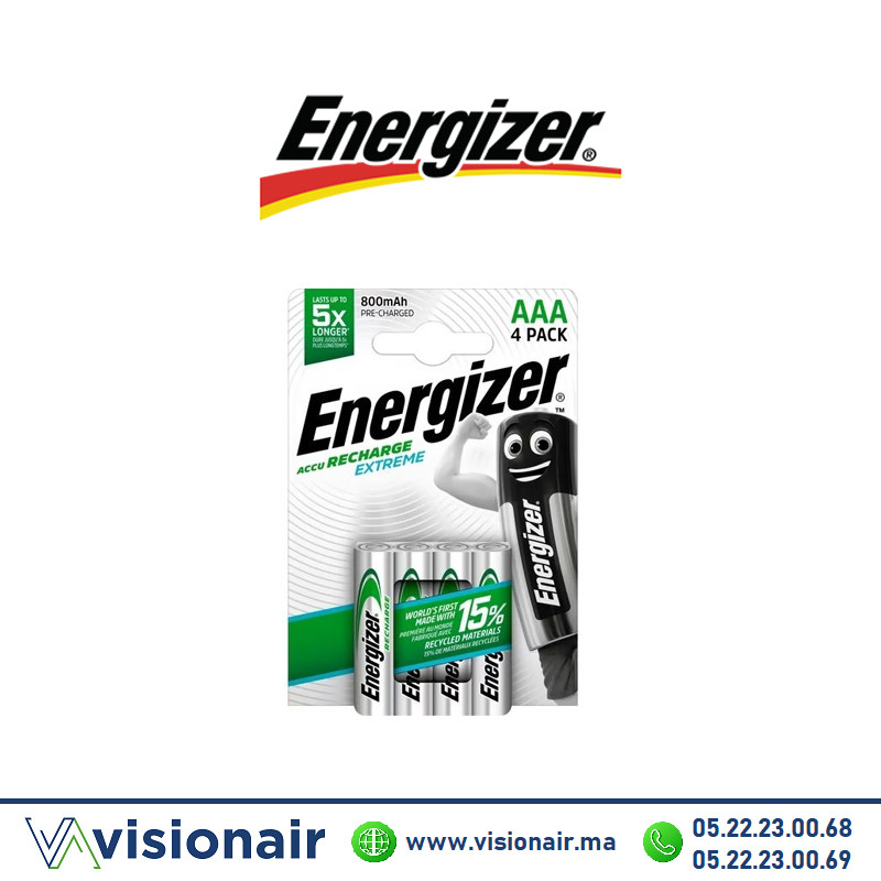 [ENERRECHARGE800AAA4] Pile Energizer Rechargable AAA4 HR03 800mAH