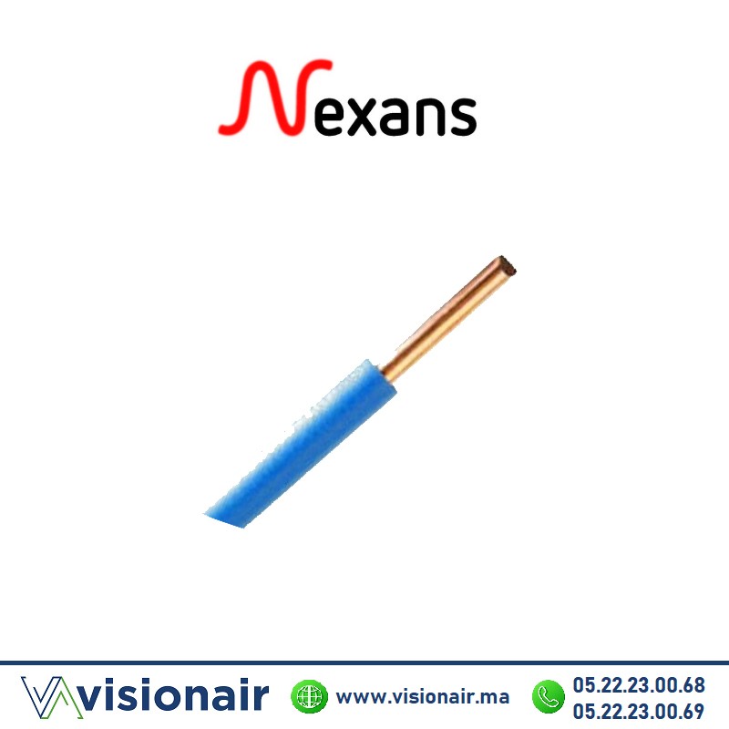 [NEXH07VU6B] Fil rigide NEXANS 6mm² Bleu U500V (H07V-U/R)