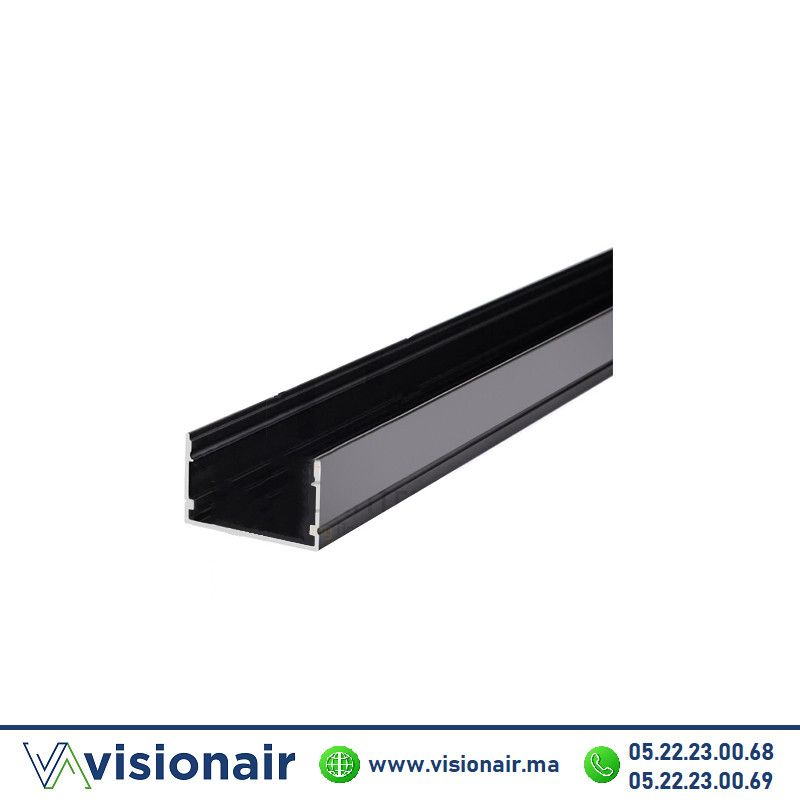 [LC-PR069-3-NM] Profilé LED apparent aluminium 30x20mm noir mate 3M
