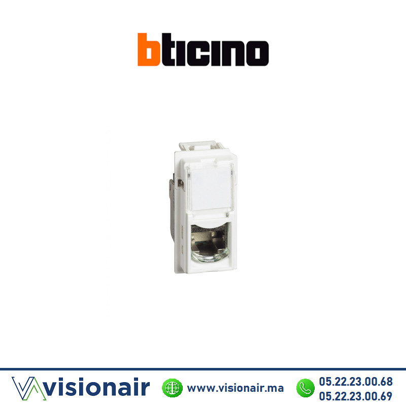 [BTKW4279C6F] Prise RJ45 CAT6 FTP 1M avec enjoliveur Bticino Living Now blanc BTKW4279C6F