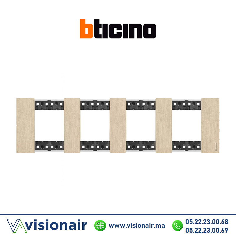 [BTKA4802M4ZW] Plaque BTICINO Living Now 4x2 modules Or BTKA4802M4ZW