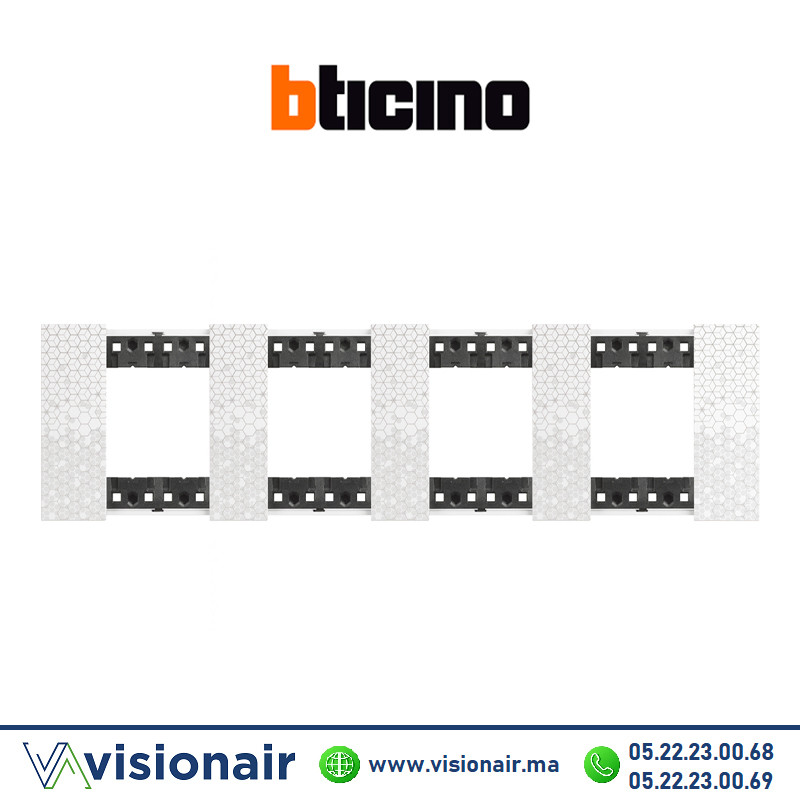 [BTKA4802M4MW] Plaque BTICINO Living Now 4x2 modules Pixel BTKA4802M4MW