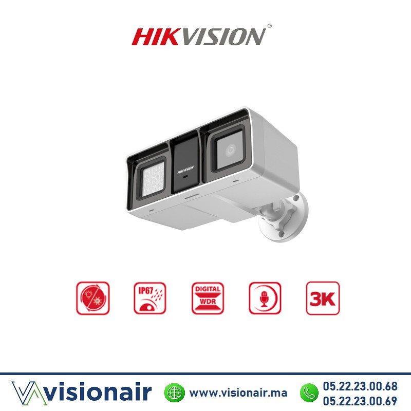 [DS-2CE18K0T-LFS] Caméra HIKVISION bullet 3K 5MP IP67 projecteur Smart Hybrid Light audio DS-2CE18K0T-LFS