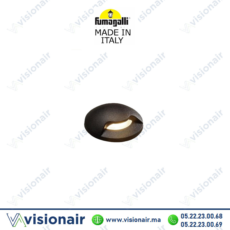[FUMAALDO51LN] Encastré de sol Fumagalli Aldo 1L 5cm G9 4000°K noir