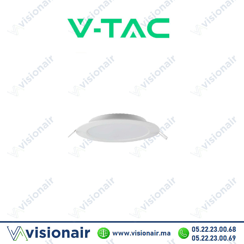[VT-61012-97163-RD] Panel LED V-TAC backlite rond encastré 12W 6500°K SKU97163