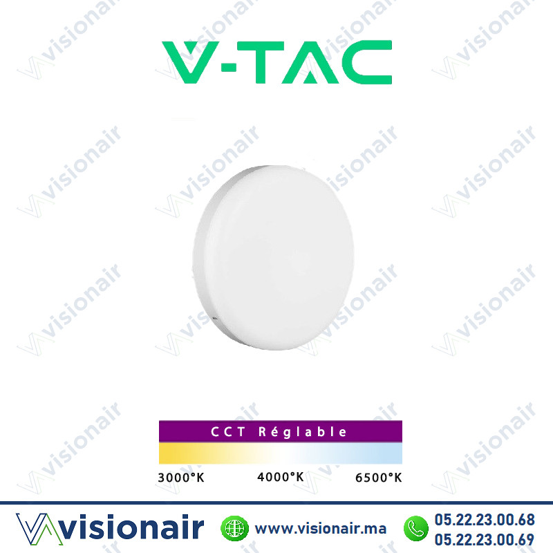 [VT-6118-SKU98383] Panel LED V-TAC apparent rond 18W CCT SKU98383
