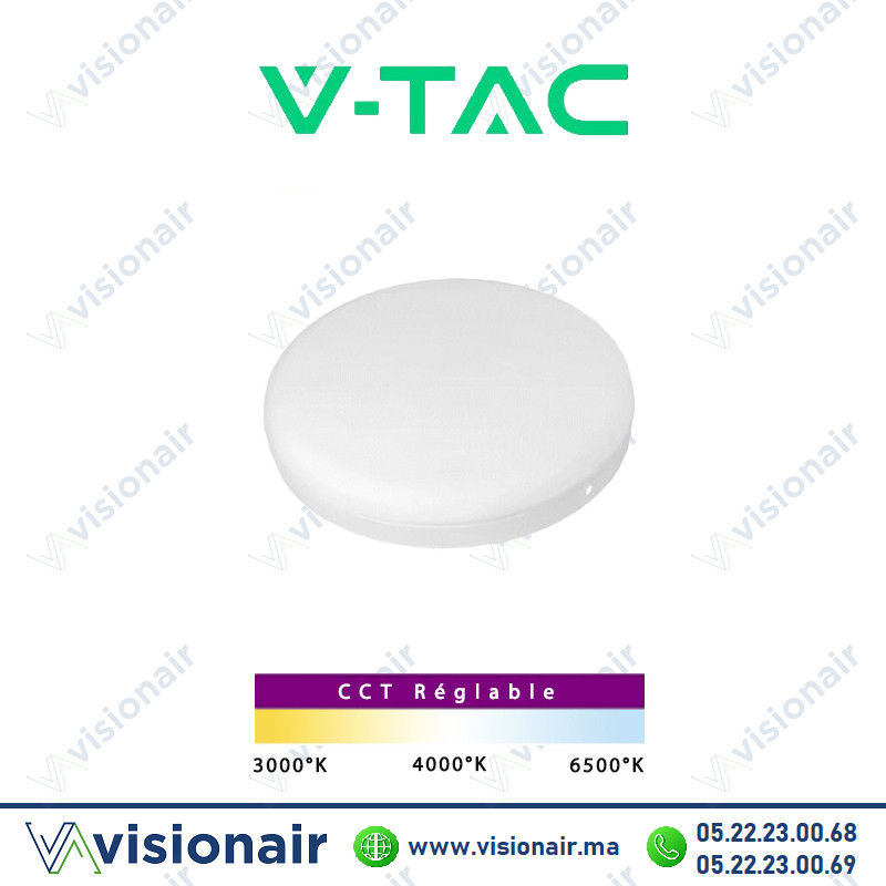 [VT-6153-SKU98386] Panel LED V-TAC apparent rond 50W CCT SKU98386