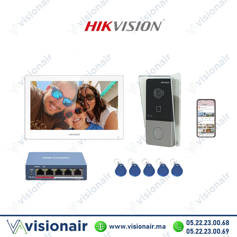 [DS-KIS607-S] vidéophone IP HIKVISION 2MP avec switch PEO DS-KIS607-S