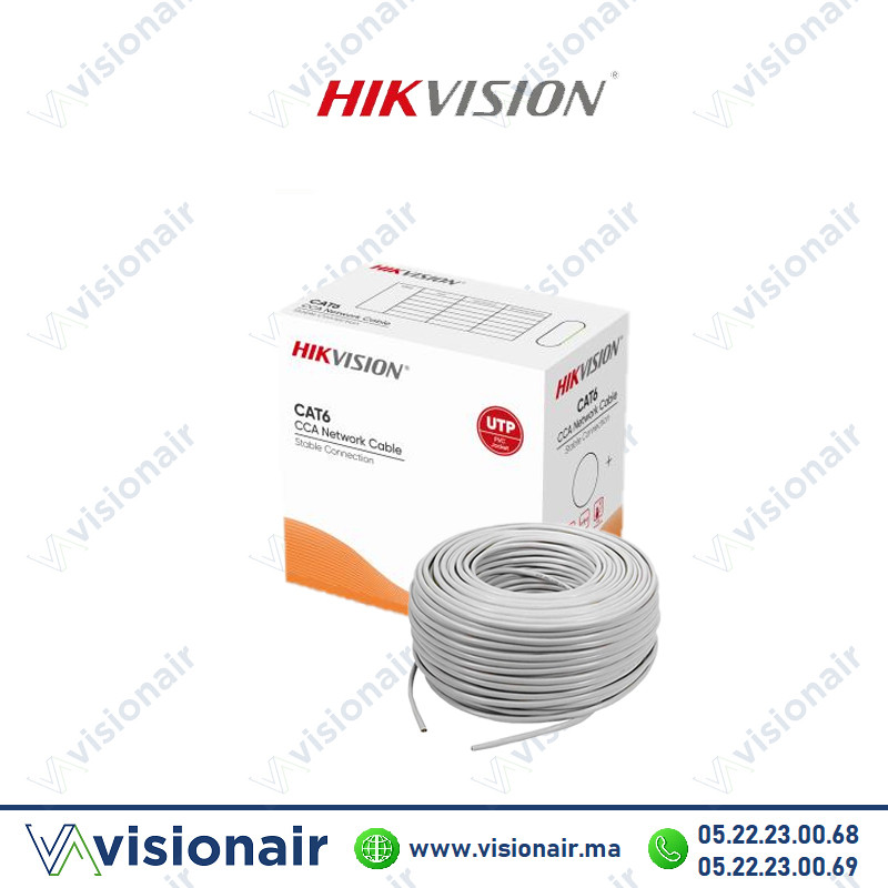 [DS-1LN6UU-CCA] Câble informatique catégorie 6 Hikvision U/UTP 305ml DS-1LN6UU-CCA
