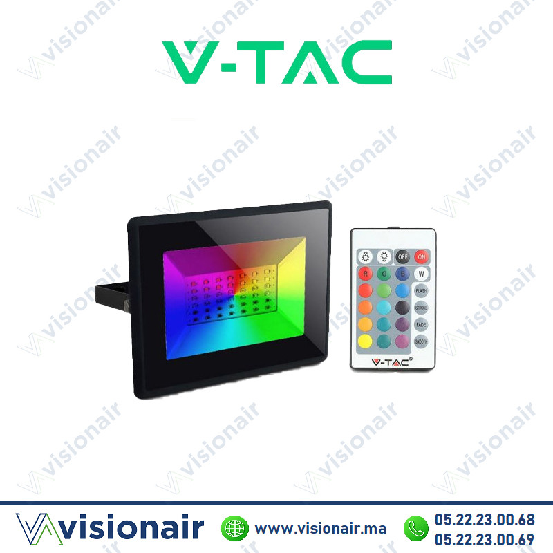 [VT49103-SKU98299] Projecteur LED V-TAC 100W RGB IP65 SKU98299